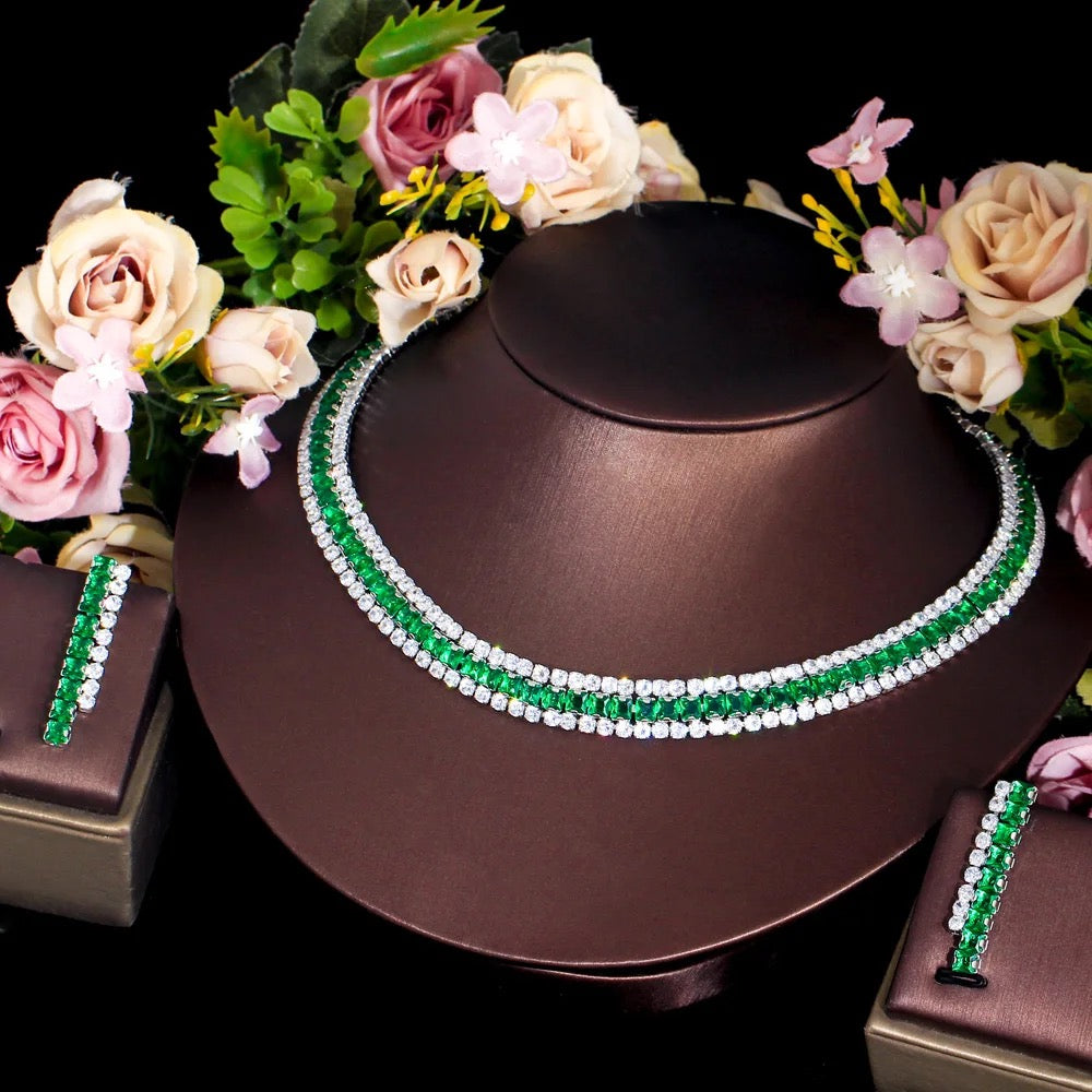 Emerald green  collar set