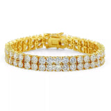 Gold Diamond Double Row Tennis Bracelet