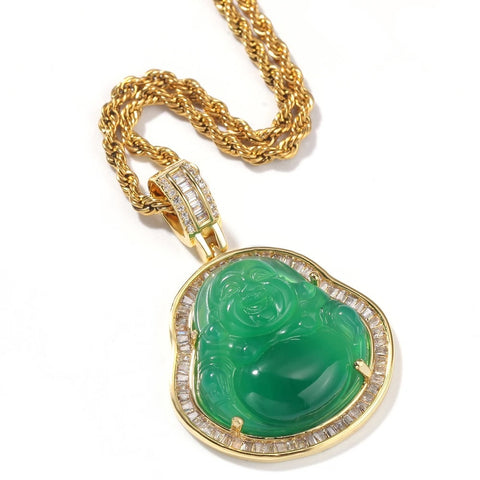 Emerald Diamond Gold Cross Pendant