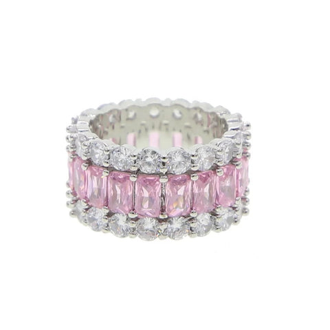 Pink and White Diamond Eternity Ring