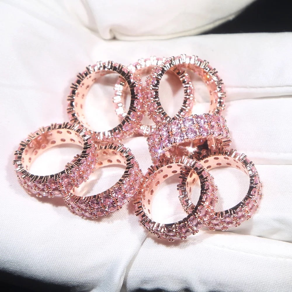 Pink Diamond Double Eternity Ring