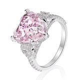 Pink and White Diamond Heart Ring
