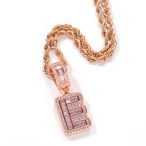Pink Diamond Letter Pendant