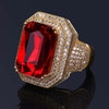Ruby Red Gold Cube Ring