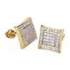 Gold Square Diamond Border Earrings